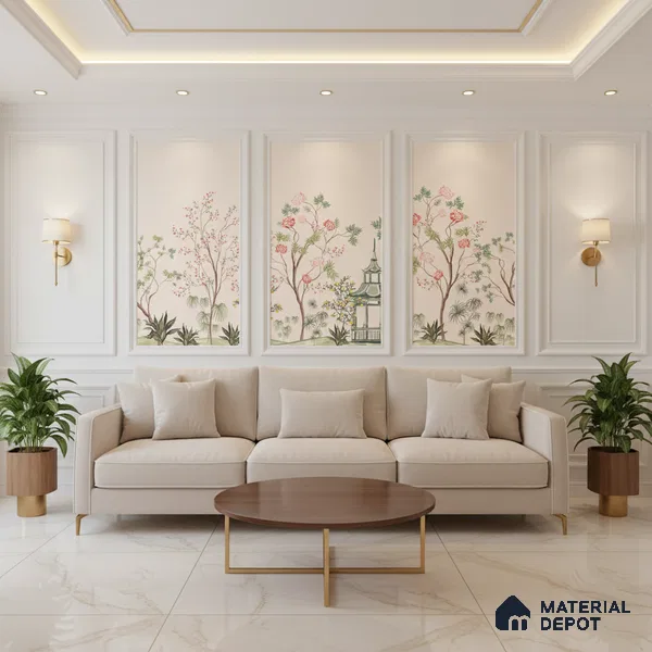 Endless Wall & Floor Tile TL 06199 Lumina Frosted Rose 4 ft x 2 ft Vitrified Glossy Finish - 9 mm (Random Design 4) | Suitable for Living Room, Bedroom, Bathroom & Kitchen (Sample)