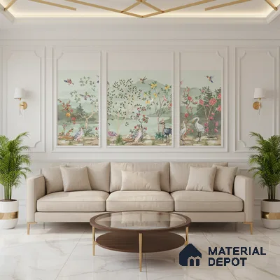 Endless Wall & Floor Tile TL 06199 Lumina Frosted Rose 4 ft x 2 ft Vitrified Glossy Finish - 9 mm (Random Design 4) | Suitable for Living Room, Bedroom, Bathroom & Kitchen (Sample)