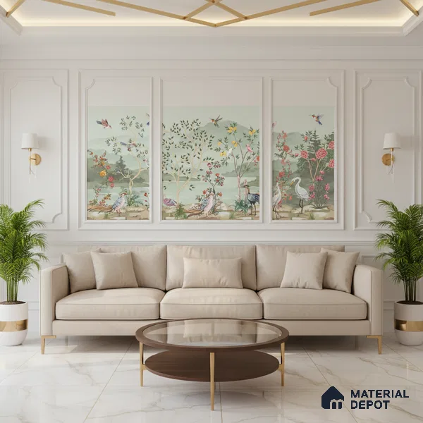Endless Wall & Floor Tile TL 06199 Lumina Frosted Rose 4 ft x 2 ft Vitrified Glossy Finish - 9 mm (Random Design 4) | Suitable for Living Room, Bedroom, Bathroom & Kitchen (Sample)