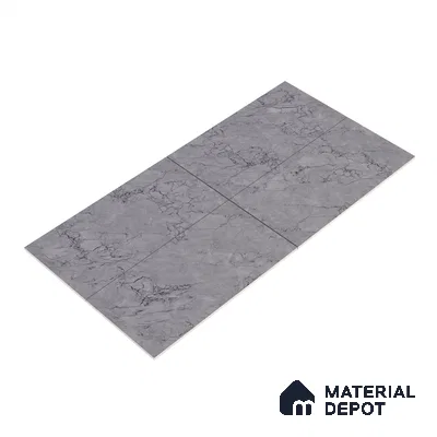 Marble Endless Tundra Grey Wall & Floor Tile TL 06201 B Stone Grey 4 ft x 2 ft Glossy Finish Vitrified Tile - 9 mm | 4 Random Designs | Suitable For Living Room, Bedroom, Dining