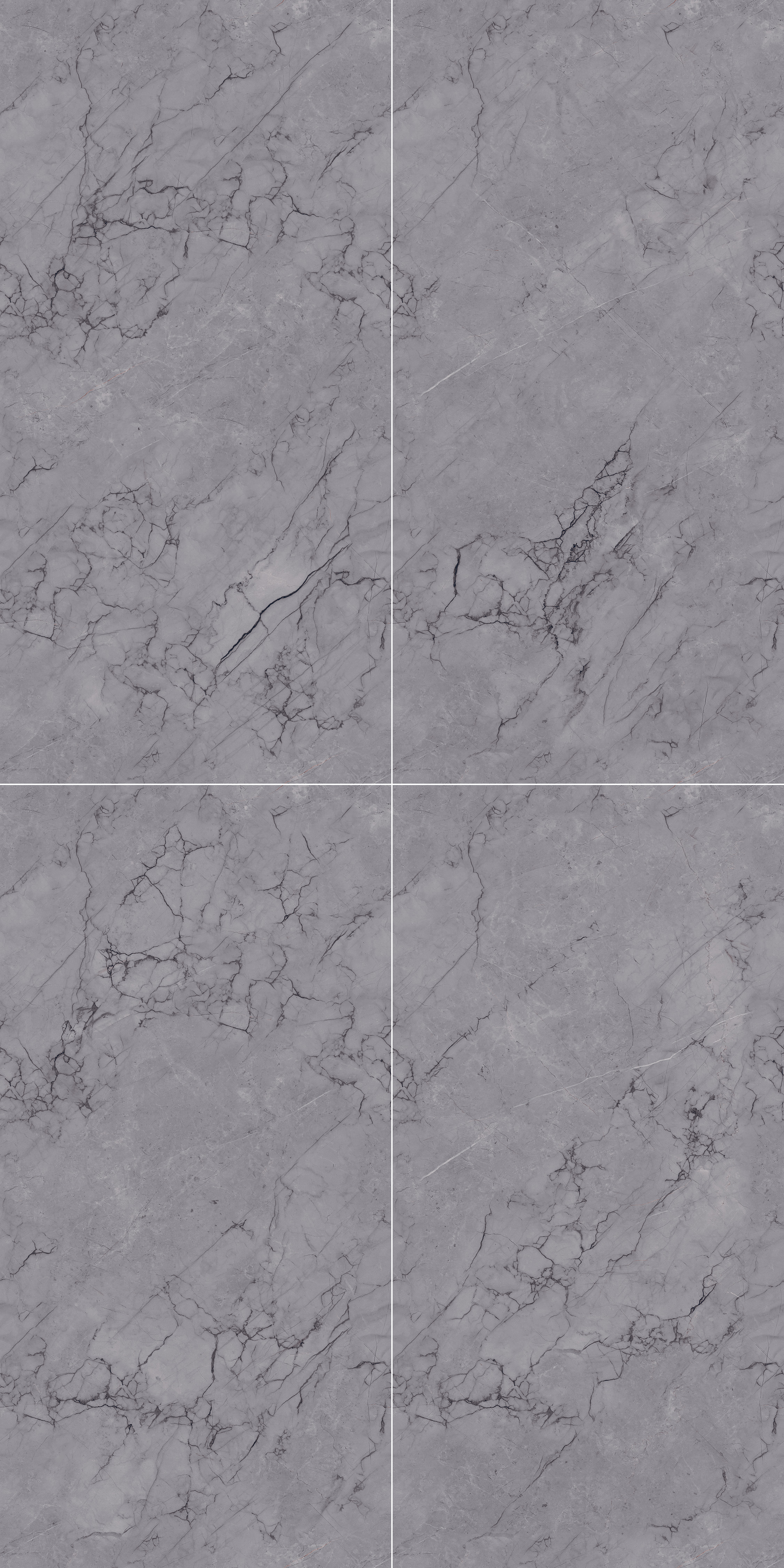 Marble Endless Tundra Grey Wall & Floor Tile TL 06201 B Stone Grey 4 ft x 2 ft Glossy Finish Vitrified Tile - 9 mm | 4 Random Designs | Suitable For Living Room, Bedroom, Dining