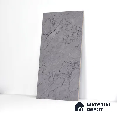 Marble Endless Tundra Grey Wall & Floor Tile TL 06201 B Stone Grey 4 ft x 2 ft Glossy Finish Vitrified Tile - 9 mm | 4 Random Designs | Suitable For Living Room, Bedroom, Dining