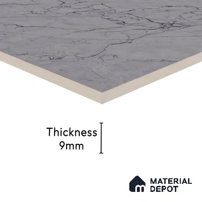 Marble Endless Tundra Grey Wall & Floor Tile TL 06201 B Stone Grey 4 ft x 2 ft Glossy Finish Vitrified Tile - 9 mm | 4 Random Designs | Suitable For Living Room, Bedroom, Dining