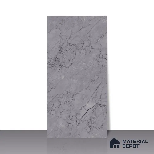 Marble Look Wall & Floor Tile TL 06201 B Lumina Silver Mirage 4 ft x 2 ft Vitrified Glossy Finish - 9 mm (Random Design 4) | Suitable for Living Room, Bedroom, Bathroom & Kitchen