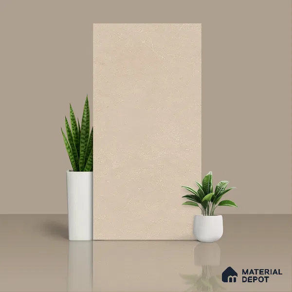 Cement Wall & Floor Tile TL 06203 Camel Beige 4 ft x 2 ft Matte Finish Vitrified Tile - 9 mm | 4 Random Design | Suitable For Living Room, Hall, Bedroom