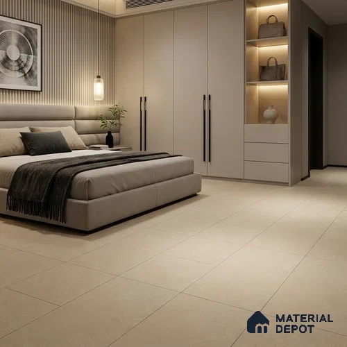Cement Wall & Floor Tile TL 06203 Camel Beige 4 ft x 2 ft Matte Finish Vitrified Tile - 9 mm | 4 Random Design | Suitable For Living Room, Hall, Bedroom
