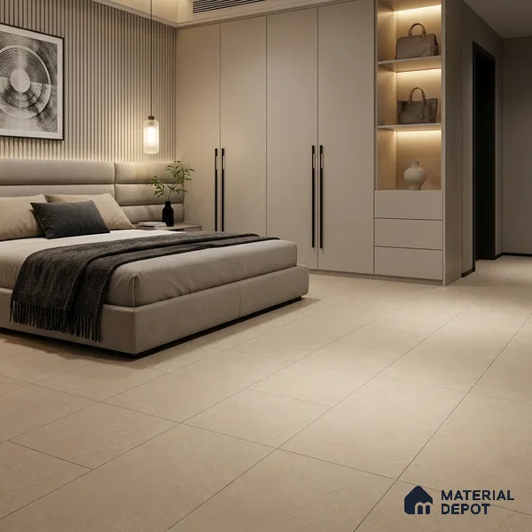 Cement Wall & Floor Tile TL 06203 Camel Beige 4 ft x 2 ft Matte Finish Vitrified Tile - 9 mm | 4 Random Design | Suitable For Living Room, Hall, Bedroom