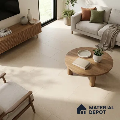Cement Wall & Floor Tile TL 06203 Camel Beige 4 ft x 2 ft Matte Finish Vitrified Tile - 9 mm | 4 Random Design | Suitable For Living Room, Hall, Bedroom