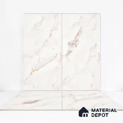 Marble Endless Calacatta Wall & Floor Tile TL 06208 Off-White 4 ft x 2 ft Matte Finish Vitrified Tile - 9 mm | 4 Random Designs | Suitable For Living Room, Bedroom, Kitchen