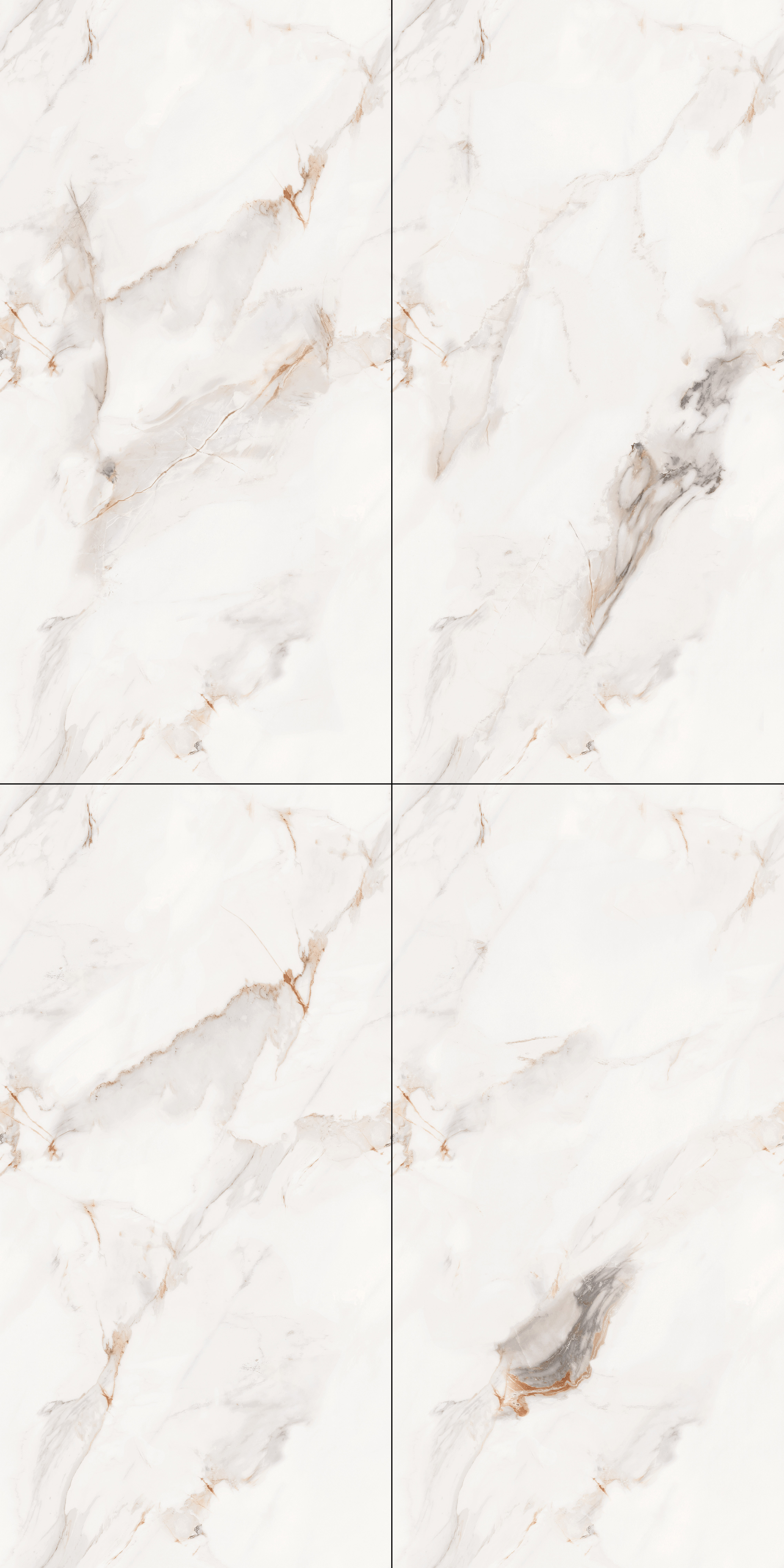 Marble Endless Calacatta Wall & Floor Tile TL 06208 Off-White 4 ft x 2 ft Matte Finish Vitrified Tile - 9 mm | 4 Random Designs | Suitable For Living Room, Bedroom, Kitchen