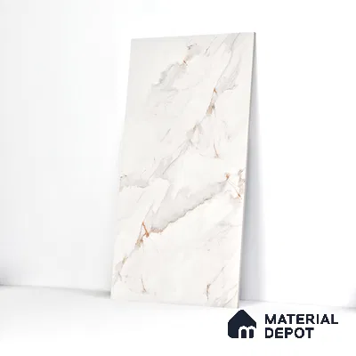 Marble Endless Calacatta Wall & Floor Tile TL 06208 Off-White 4 ft x 2 ft Matte Finish Vitrified Tile - 9 mm | 4 Random Designs | Suitable For Living Room, Bedroom, Kitchen