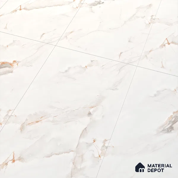 Marble Endless Calacatta Wall & Floor Tile TL 06208 Off-White 4 ft x 2 ft Matte Finish Vitrified Tile - 9 mm | 4 Random Designs | Suitable For Living Room, Bedroom, Kitchen