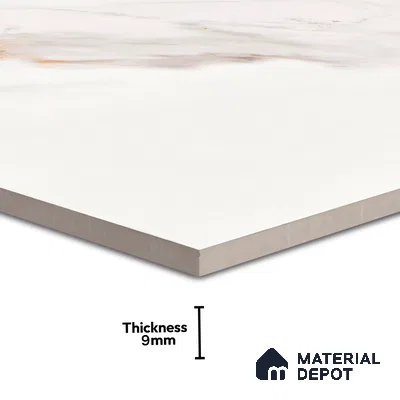 Marble Endless Calacatta Wall & Floor Tile TL 06208 Off-White 4 ft x 2 ft Matte Finish Vitrified Tile - 9 mm | 4 Random Designs | Suitable For Living Room, Bedroom, Kitchen