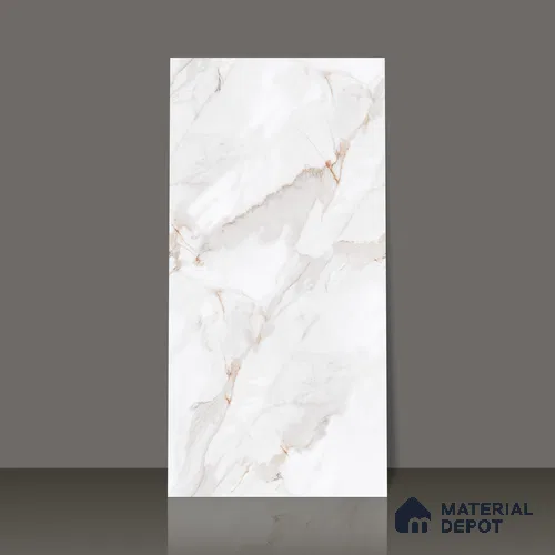 Marble Endless Calacatta Wall & Floor Tile TL 06208 Off-White 4 ft x 2 ft Matte Finish Vitrified Tile - 9 mm | 4 Random Designs | Suitable For Living Room, Bedroom, Kitchen