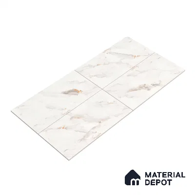 Marble Endless Calacatta Wall & Floor Tile TL 06208 Off-White 4 ft x 2 ft Matte Finish Vitrified Tile - 9 mm | 4 Random Designs | Suitable For Living Room, Bedroom, Kitchen
