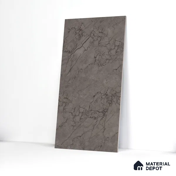 Marble Endless Tundra Grey Wall & Floor Tile TL 06210 B Steel Grey 4 ft x 2 ft Matte Finish Vitrified Tile - 9 mm | 4 Random Designs | Suitable For Living Room, Bedroom, Kitchen