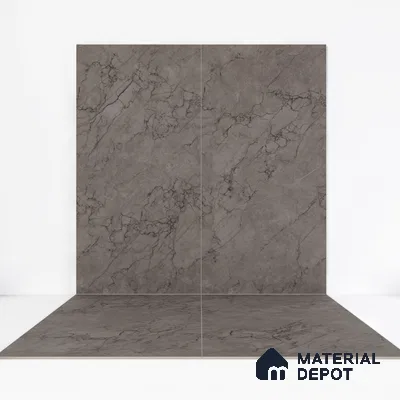 Marble Endless Tundra Grey Wall & Floor Tile TL 06210 B Steel Grey 4 ft x 2 ft Matte Finish Vitrified Tile - 9 mm | 4 Random Designs | Suitable For Living Room, Bedroom, Kitchen