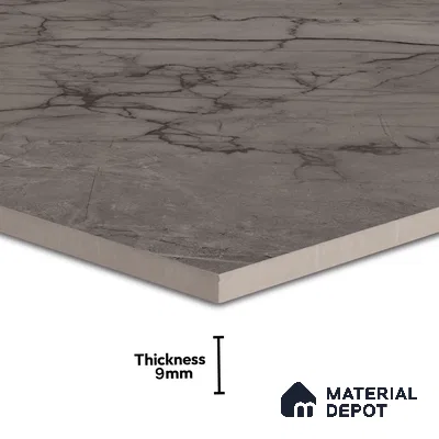 Marble Endless Tundra Grey Wall & Floor Tile TL 06210 B Steel Grey 4 ft x 2 ft Matte Finish Vitrified Tile - 9 mm | 4 Random Designs | Suitable For Living Room, Bedroom, Kitchen