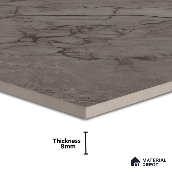 Marble Endless Tundra Grey Wall & Floor Tile TL 06210 B Steel Grey 4 ft x 2 ft Matte Finish Vitrified Tile - 9 mm | 4 Random Designs | Suitable For Living Room, Bedroom, Kitchen