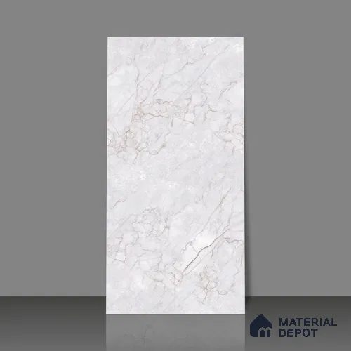 Marble Endless Calacatta Wall & Floor Tile TL 06210 C Off-White 4 ft x 2 ft Matte Finish Vitrified Tile - 9 mm | 4 Random Designs | Suitable For Living Room, Bedroom, Kitchen