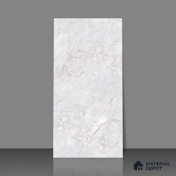 Marble Endless Calacatta Wall & Floor Tile TL 06210 C Off-White 4 ft x 2 ft Matte Finish Vitrified Tile - 9 mm | 4 Random Designs | Suitable For Living Room, Bedroom, Kitchen