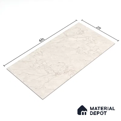 Marble Endless Bianco Lasa Wall & Floor Tile TL 06210 Antique Ivory 4 ft x 2 ft Matte Finish Vitrified Tile - 9 mm | 4 Random Designs | Suitable For Living Room, Bedroom, Kitchen
