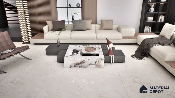 Marble Endless Bianco Lasa Wall & Floor Tile TL 06210 Antique Ivory 4 ft x 2 ft Matte Finish Vitrified Tile - 9 mm | 4 Random Designs | Suitable For Living Room, Bedroom, Kitchen