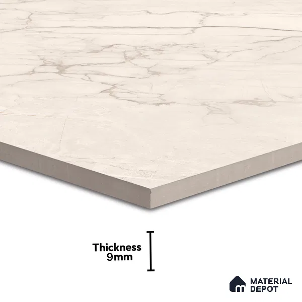Marble Endless Bianco Lasa Wall & Floor Tile TL 06210 Antique Ivory 4 ft x 2 ft Matte Finish Vitrified Tile - 9 mm | 4 Random Designs | Suitable For Living Room, Bedroom, Kitchen