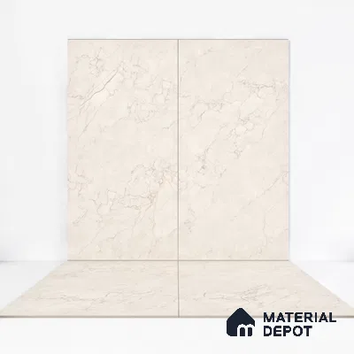 Marble Endless Bianco Lasa Wall & Floor Tile TL 06210 Antique Ivory 4 ft x 2 ft Matte Finish Vitrified Tile - 9 mm | 4 Random Designs | Suitable For Living Room, Bedroom, Kitchen