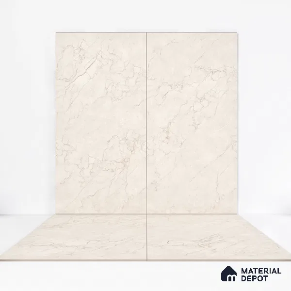 Marble Endless Bianco Lasa Wall & Floor Tile TL 06210 Antique Ivory 4 ft x 2 ft Matte Finish Vitrified Tile - 9 mm | 4 Random Designs | Suitable For Living Room, Bedroom, Kitchen