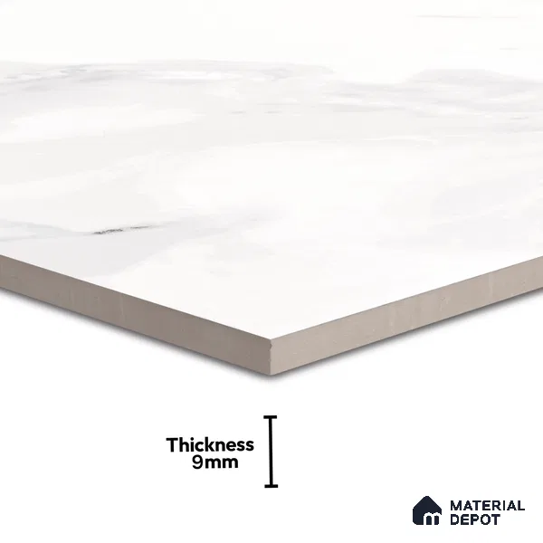 Marble Endless Statuario Wall & Floor Tile TL 06211 Cool White 4 ft x 2 ft Matte Finish Vitrified Tile - 9 mm | 4 Random Designs | Suitable For Living Room, Bedroom, Kitchen