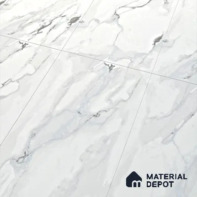 Marble Endless Statuario Wall & Floor Tile TL 06211 Cool White 4 ft x 2 ft Matte Finish Vitrified Tile - 9 mm | 4 Random Designs | Suitable For Living Room, Bedroom, Kitchen
