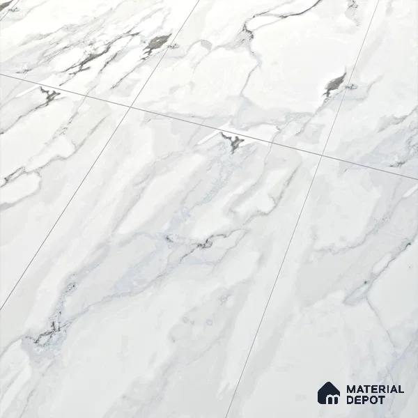 Marble Endless Statuario Wall & Floor Tile TL 06211 Cool White 4 ft x 2 ft Matte Finish Vitrified Tile - 9 mm | 4 Random Designs | Suitable For Living Room, Bedroom, Kitchen