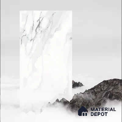Marble Endless Statuario Wall & Floor Tile TL 06211 Cool White 4 ft x 2 ft Matte Finish Vitrified Tile - 9 mm | 4 Random Designs | Suitable For Living Room, Bedroom, Kitchen