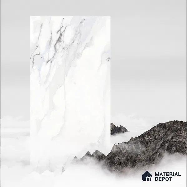 Marble Endless Statuario Wall & Floor Tile TL 06211 Cool White 4 ft x 2 ft Matte Finish Vitrified Tile - 9 mm | 4 Random Designs | Suitable For Living Room, Bedroom, Kitchen