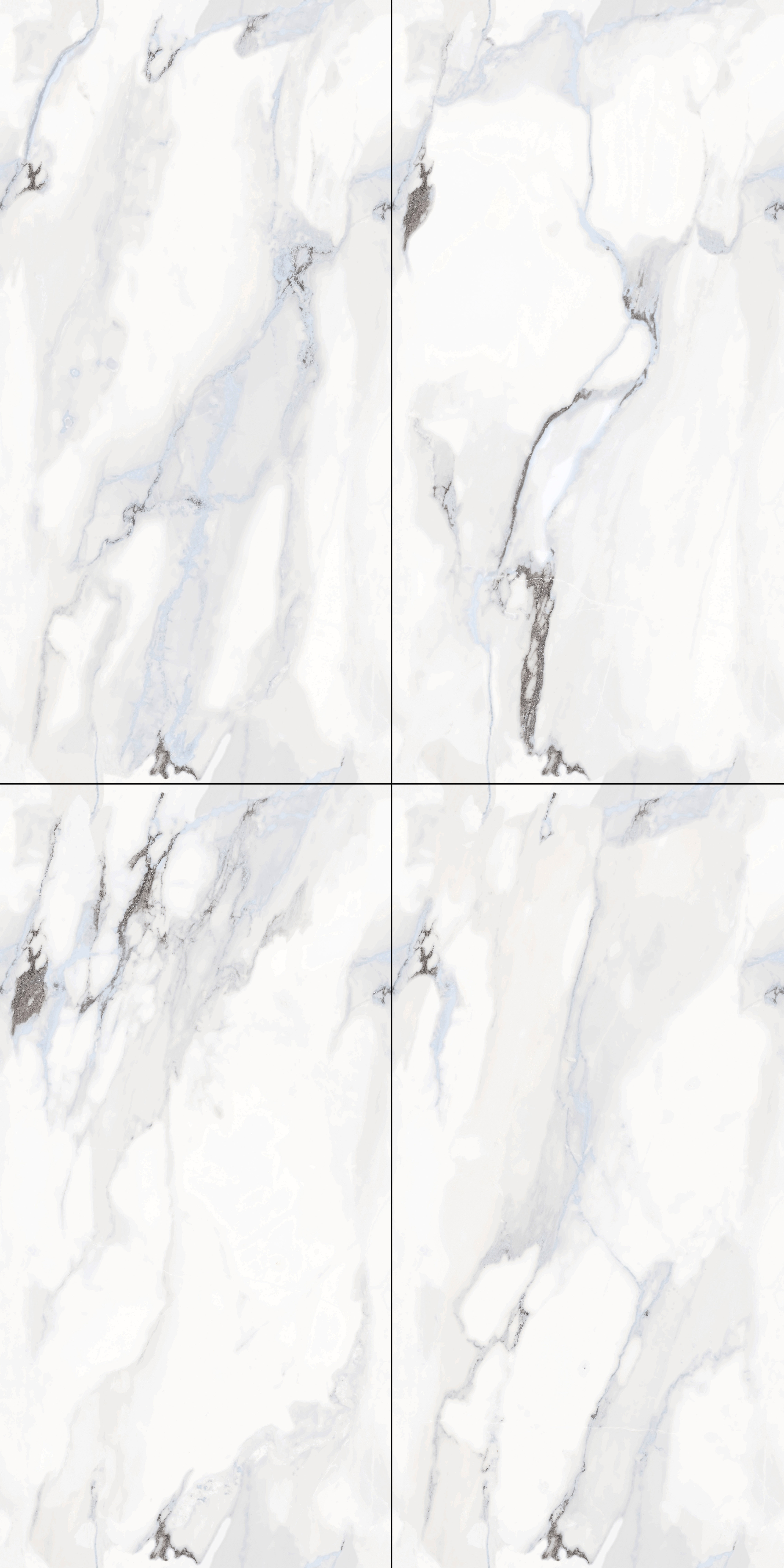 Marble Endless Statuario Wall & Floor Tile TL 06211 Cool White 4 ft x 2 ft Matte Finish Vitrified Tile - 9 mm | 4 Random Designs | Suitable For Living Room, Bedroom, Kitchen