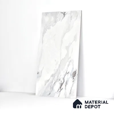 Marble Endless Statuario Wall & Floor Tile TL 06211 Cool White 4 ft x 2 ft Matte Finish Vitrified Tile - 9 mm | 4 Random Designs | Suitable For Living Room, Bedroom, Kitchen