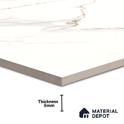Marble Calacatta Wall & Floor Tile TL 06213 Warm White 4 ft x 2 ft Matte Finish Vitrified Tile - 9 mm | 4 Random Designs | Suitable For Living Room, Bedroom, Kitchen