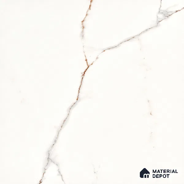 Marble Calacatta Wall & Floor Tile TL 06213 Warm White 4 ft x 2 ft Matte Finish Vitrified Tile - 9 mm | 4 Random Designs | Suitable For Living Room, Bedroom, Kitchen