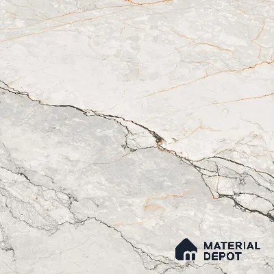 Marble Calacatta Wall & Floor Tile TL 06214 Off-White 4 ft x 2 ft Matte Finish Vitrified Tile - 9 mm | 4 Random Designs | Suitable For Living Room, Bedroom, Kitchen
