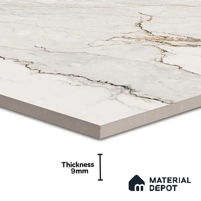 Marble Calacatta Wall & Floor Tile TL 06214 Off-White 4 ft x 2 ft Matte Finish Vitrified Tile - 9 mm | 4 Random Designs | Suitable For Living Room, Bedroom, Kitchen