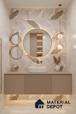Floral Wall Tile TL 06216 B Fragrant Petal Reverie 4 ft x 2 ft Vitrified Matte Finish - 9 mm | Suitable for Living Room, Bedroom, Bathroom & Kitchen (Sample)