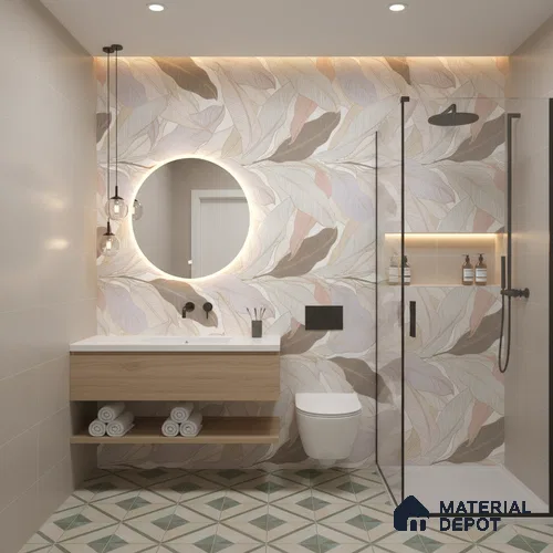 Floral Wall Tile TL 06216 B Fragrant Petal Reverie 4 ft x 2 ft Vitrified Matte Finish - 9 mm | Suitable for Living Room, Bedroom, Bathroom & Kitchen