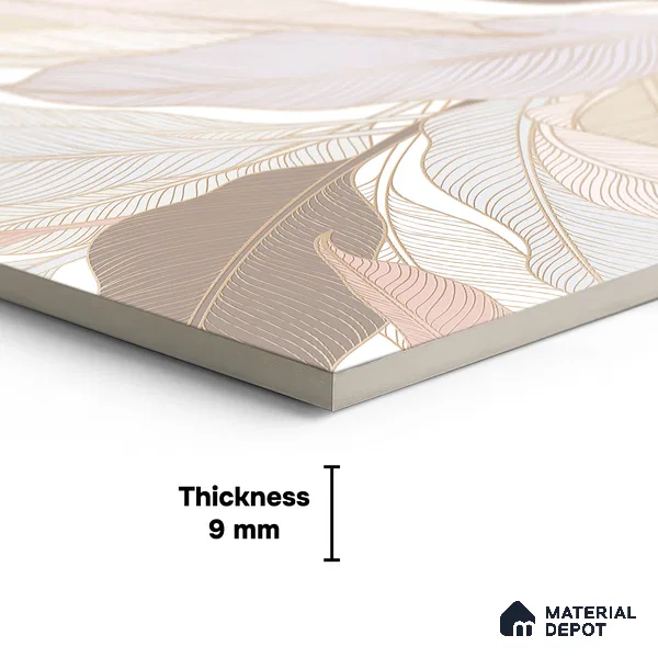 Tropical Wall Tile TL 06216 B Fragrant Petal Reverie 4 ft x 2 ft Vitrified Matte Finish - 9 mm | Suitable for Bathroom, Accent/Feature Wall, Dining Area