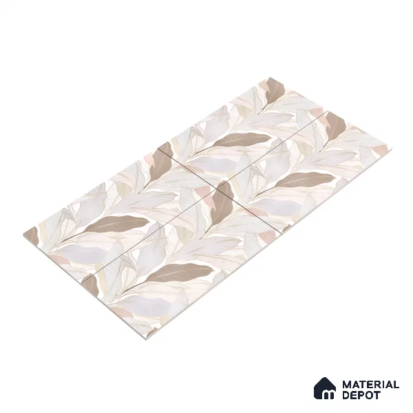 Tropical Wall Tile TL 06216 B Fragrant Petal Reverie 4 ft x 2 ft Vitrified Matte Finish - 9 mm | Suitable for Bathroom, Accent/Feature Wall, Dining Area