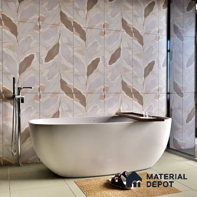 Tropical Wall Tile TL 06216 B Fragrant Petal Reverie 4 ft x 2 ft Vitrified Matte Finish - 9 mm | Suitable for Bathroom, Accent/Feature Wall, Dining Area