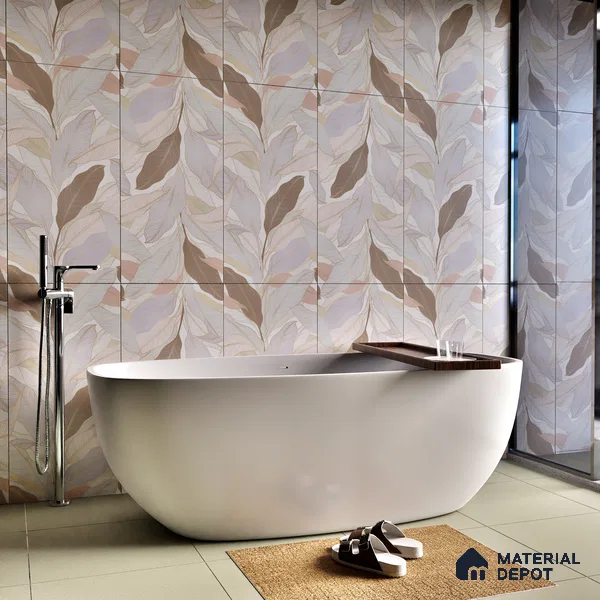 Tropical Wall Tile TL 06216 B Fragrant Petal Reverie 4 ft x 2 ft Vitrified Matte Finish - 9 mm | Suitable for Bathroom, Accent/Feature Wall, Dining Area