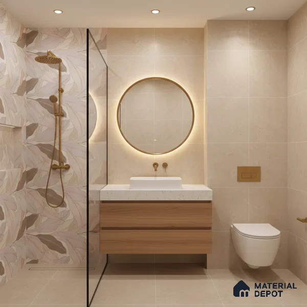 Floral Wall Tile TL 06216 B Fragrant Petal Reverie 4 ft x 2 ft Vitrified Matte Finish - 9 mm | Suitable for Living Room, Bedroom, Bathroom & Kitchen (Sample)