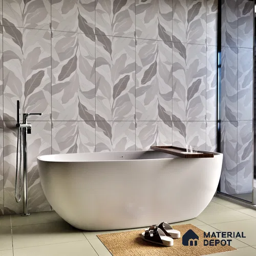Tropical Wall Tile TL 06216 Fragrant Grey Enigma 4 ft x 2 ft Vitrified Matte Finish - 9 mm | Suitable for Bathroom, Accent/Feature Wall, Dining Area