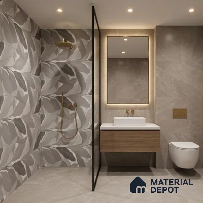 Tropical Wall Tile TL 06216 Fragrant Grey Enigma 4 ft x 2 ft Vitrified Matte Finish - 9 mm | Suitable for Bathroom, Accent/Feature Wall, Dining Area